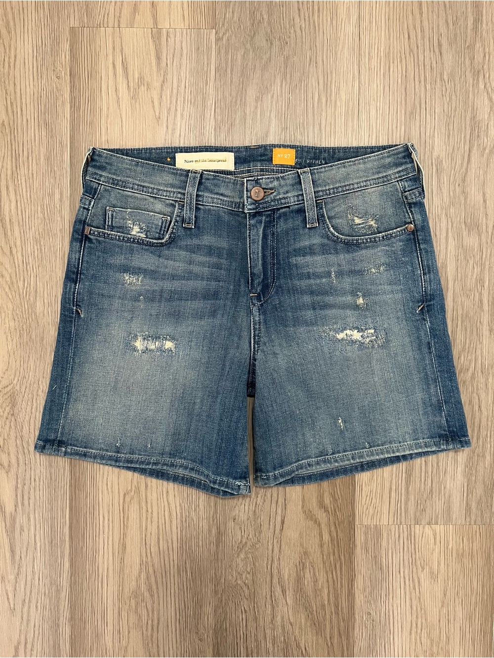 Pilcro and the Letterpress Hyphen Distressed Denim Shorts Size 27
